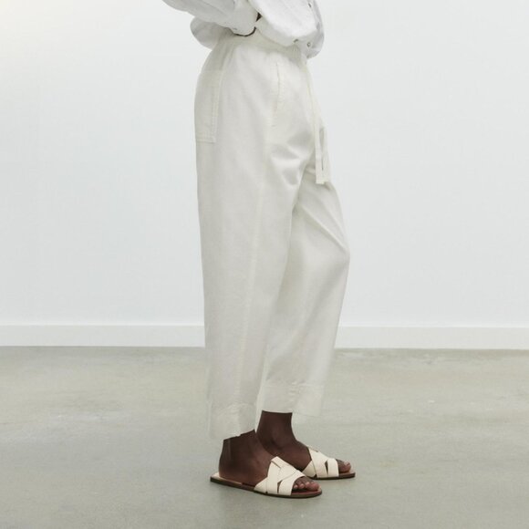 Zara Flat Crossed Leather Sandals - Picture 4 of 8